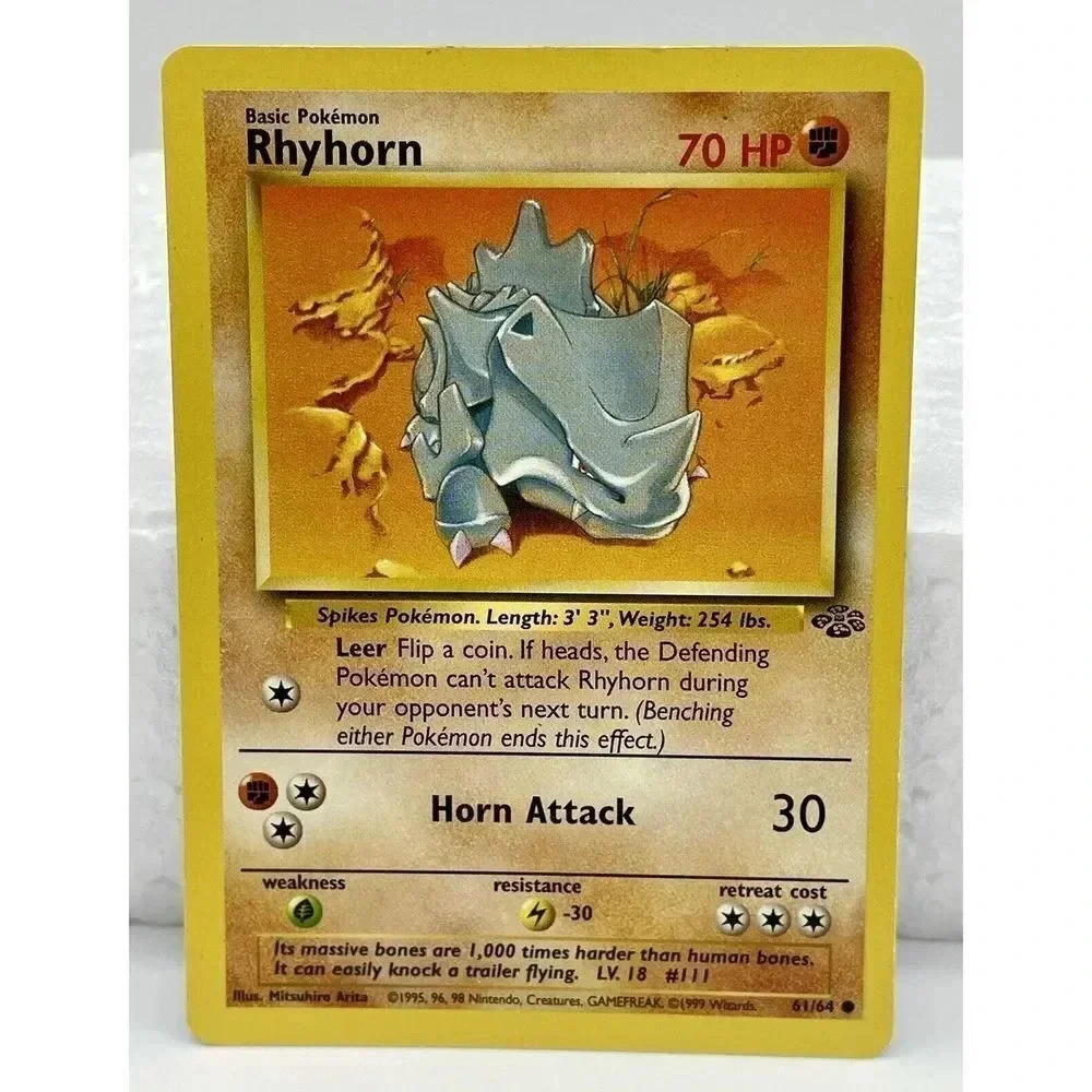 Unlimited Jungle Rhyhorn 61/64 Pokemon Card Non Halo WOTC Vintage NM
